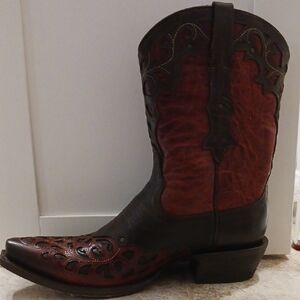 Ariat Men's Red and Brown Western Boots
